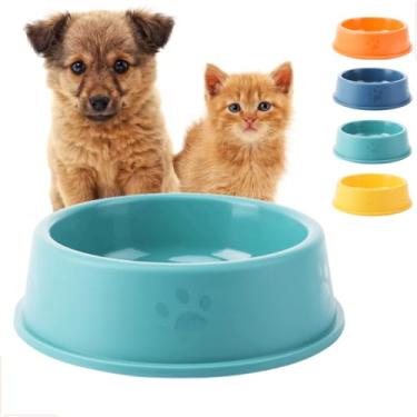 Imagem de Comedouro Pet Plástico para Cães e Gatos 300mL – Tigela de Ração e Água – Design Fosco com Pata Decorativa – Leve, Resistente e Fácil de Limpar – Base Ampla e Estável | Verde Água - 300mL