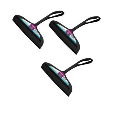 Imagem de Kit 3 Rodinho Secador de pia Sanremo 14Cm com Borracha Preto