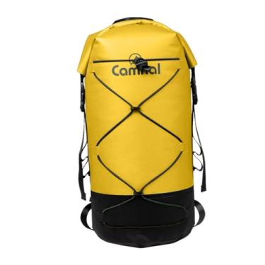 Imagem de Colaxi Mochila seca para barco 40L, bolsa seca para equipamentos de caiaque, flutuador de natação, separação de seco e molhado para mergulho com snorkel, Amarelo