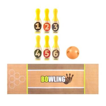 Imagem de YIJU Conjunto de boliche de luxo, brinquedos de boliche com números, jogo de beco educacional, jogo de lazer interno para meninos e meninas a partir de 3