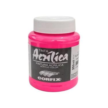 Imagem de Tinta Acrílica Fluorescente para Tela 250ml 1012 Rosa Corfix, 1012 - R