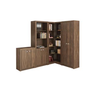 Imagem de Escritório com 3 Estantes e Balcão Nogal - FdECOR