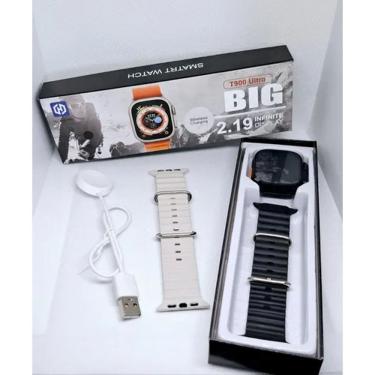 Imagem de Relógio Smartwatch Ultra T900 Big Tela 2.09 Digital Caixa Alumínio Pulseira Preta uma Pulseira Extra