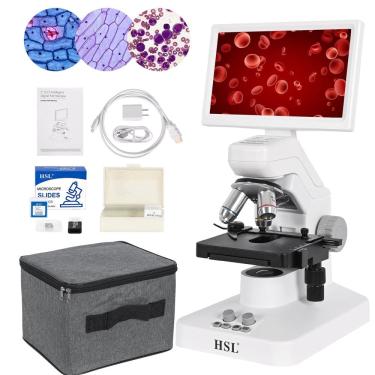 Imagem de Microscópio HSL com luz LED dupla digital com câmera de 2 MP 1600X