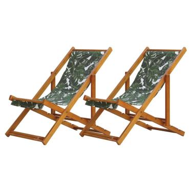 Imagem de Kit 2 Espreguiçadeiras Preguiçosa Dobrável sem Braço Mel em Madeira Maciça