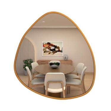 Imagem de Espelho Com Moldura Orgânico 70x60cm Decorativo Quarto Banheiro Sala -