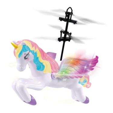 Imagem de Helicóptero Unicórnio Branco Mini Flight Usb Recarregável Sensor Infra