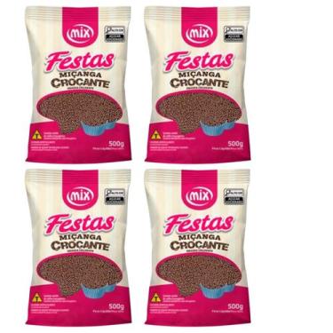 Imagem de Confeito Miçanga Brigadeiro Kit 4 Pacotes Mix