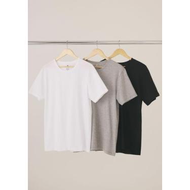 Imagem de Kit Com 3 Camisetas Masculinas Básicas Slim - Hering, XG, Multicolorid