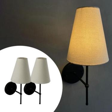 Imagem de Kit 02 Arandela Parede Clássica Interna Com Cúpula Cone Para Decoração