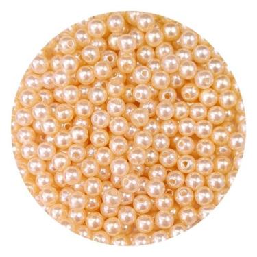 Imagem de Miçangas Bola Perolada 06mm 100un - DEZdeDEZ, Creme