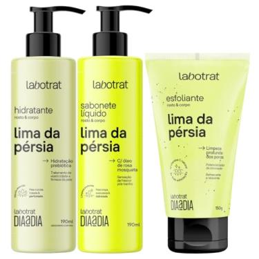 Imagem de Kit Sabonete Liquido + Esfoliante + Hidratante Corpo E Rosto Labotrat Cheiro De Fruta Lima 150g