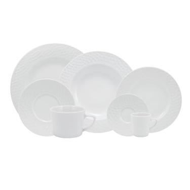 Imagem de Serviço de Jantar, Chá e Café 28 Peças em Porcelana, Modelo Ártico, Redondo com Relevo, Porcelana Schmidt