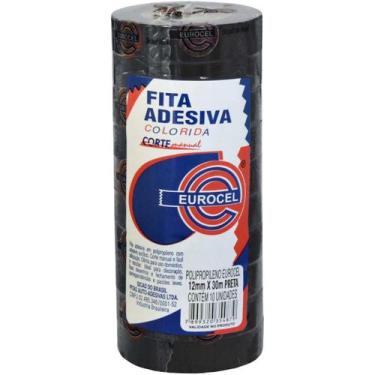 Imagem de Fita Adesiva Pp 2000 12Mmx30M Preta - Planeta Brinquedos