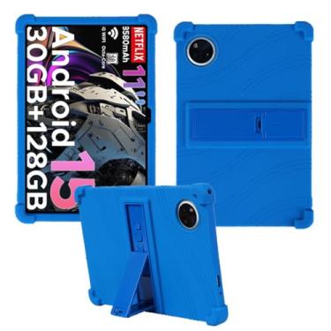 Imagem de HminSen Capa para tablet DOOGEE Tab A9 Pro+ Android 15, capa ajustável de silicone macio para crianças para tablet DOOGEE Tab A9 Pro + (2025) de 11 polegadas (azul)