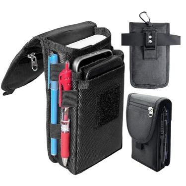 Imagem de Coldre duplo para celular com clipe de cinto, bolsa grande para smartphone para homens, suporte tático para celular na cintura, compatibilidade multifuncional, capa de celular para uso diário