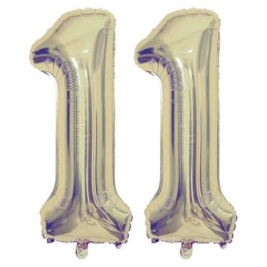 Imagem de Champagne Gold 11 Number Balloons, 40 Inch Giant Number 11 Balloons Foil Mylar Helium Light Gold Number Balloons for 11th Birthday Party Supplies Anniversary Event Celebration Decorations