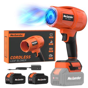 Imagem de Soprador de folhas sem fio, soprador de folhas portátil de 20 V com 2 baterias de 3,0 Ah