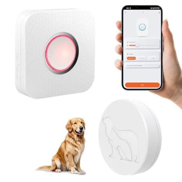 Imagem de YisTech Campainha WiFi para cães para treinamento de penico para sair, campainha inteligente para cães, campainha de cachorro sem fio com aplicativo de telefone (um botão e um receptor Wi-Fi)