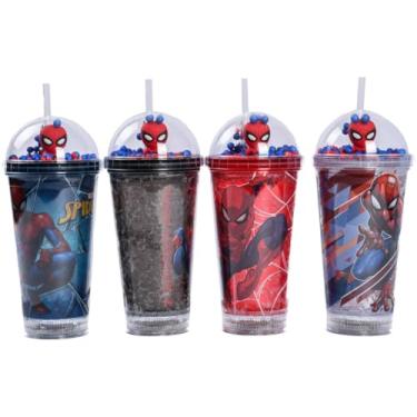 Imagem de Copo Decorado, BBR, Spider-Man, com Led e Canudo, 450 ml