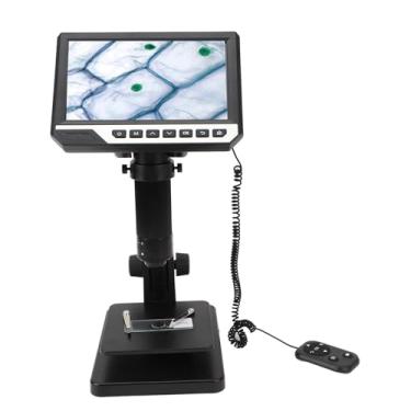 Imagem de Luocute Microscópio Biológico Digital, 500x 2000x Lente Dupla 10 Luzes LED Ajustáveis Com 7 Polegadas 1080p 12MP Microscópio de Solda de Tela LCD para Medicina Médica