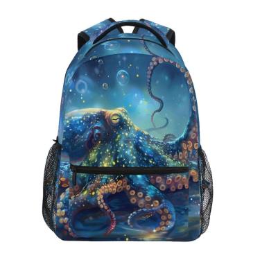 Imagem de Mochila ALAZA Octopusfish Blue para meninos da escola primária