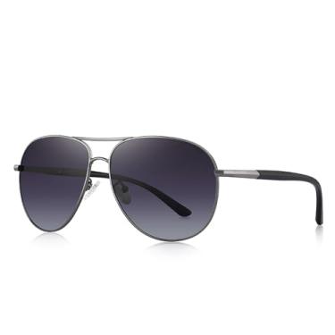 Imagem de HCPIHF Armação de óculos masculina polarizada para dirigir pernas proteção UV400 (C04 cinza)