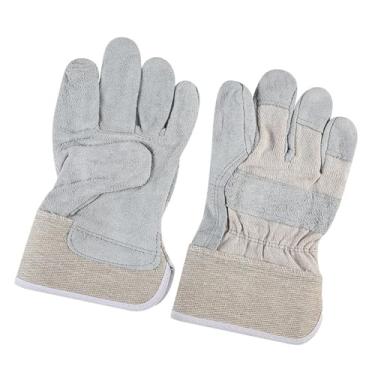 Imagem de Fenteer Luvas de trabalho, proteção para as mãos, luvas de jardinagem para serviços pesados, protetor de palma para entalhe em madeira ao ar livre, manutenção, Bege