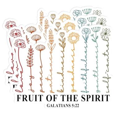 Imagem de Adesivo Floral Fruto do Espírito Verso da Bíblia Fé Cristã Orações Jesus Decalque de Vinil Impermeável para Garrafas de Água Copo Laptop Capacete Rígido Presente de Carro para Menino Menina Criança