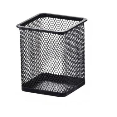 Imagem de Porta Caneta Lápis Aramado Metal Redondo E Quadrado Organizador Para Escritório Mesa(Quadrado(ORG126)-1 Peça)