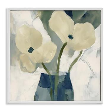 Imagem de Stupell Industries Design de arte giclée emoldurado branco pétalas amarelas simples por Elara Yasna, 12 x 12