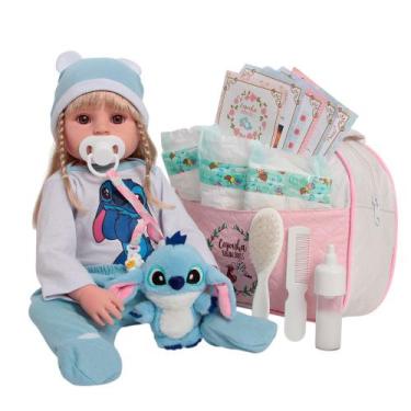 Imagem de Bebê Reborn Boneca Realista Loira 100% Silicone Bolsa Itens - Cegonha 