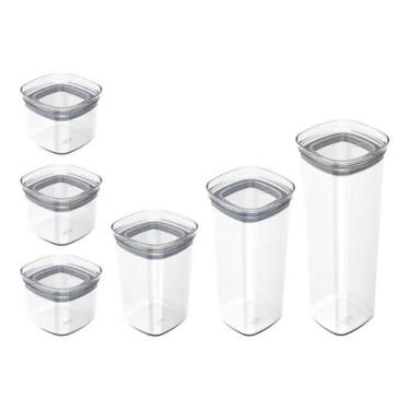 Imagem de Kit 6 Potes Organizador Herméticos Porta Alimentos