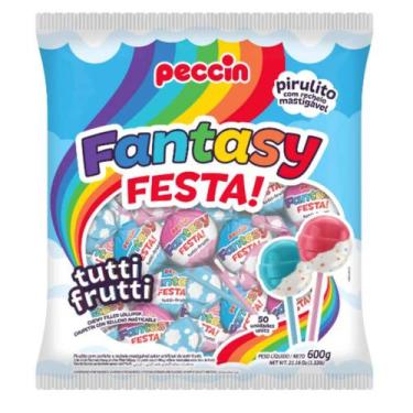 Imagem de Pirulito com Recheio Mastigavel Fantasy 50 Unidades  600g - Peccin
