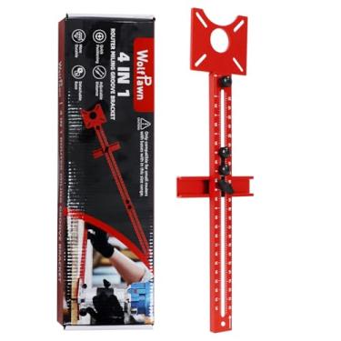 Imagem de Suporte de ranhura de fresagem 4 em 1 de liga de alumínio, gabarito de corte circular, gabarito de gabarito, gabarito de gabarito com perfuração central automática, guia multifuncional para cortar