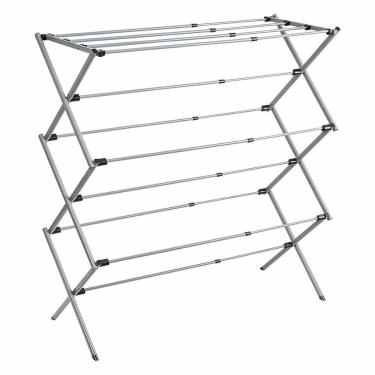 Imagem de Varal De Chão Secador De Roupas Dobrável Telescópico Vertical Extensível Com 11 Grades Portátil