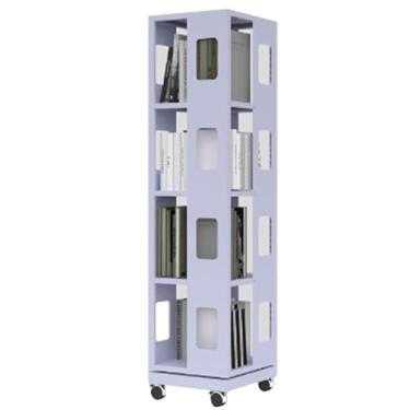 Imagem de Estante rotativa, estante de livros, prateleira de armazenamento para escritório em casa, estante rotativa de 360°, fácil de montar, estante de livros