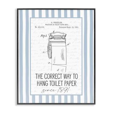 Imagem de Stupell Industries Papel higiênico Correct Way preto emoldurado giclée design de arte por Lettered and Lined, 20 x 16