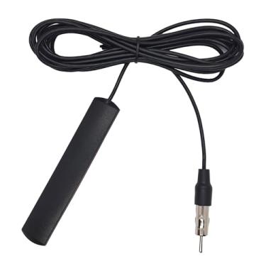 Imagem de Antena universal de rádio veicular para rádio AM/FM HD - Antena adesiva adesiva de para-brisa oculta com plugue DIN, compatível com receptores e amplificadores estéreo de carro, caminhão, SUV, barco