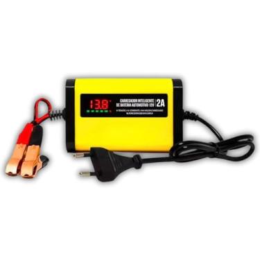 Imagem de Carregador de Bateria Automotivo Inteligente, 12V, 2A, Display Digital, Bivolt