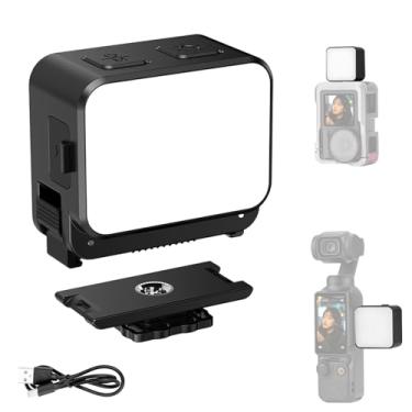 Imagem de ProChosen Mini luz magnética para DJI Osmo Pocket 3 Action 4/5/Pro Creator Combo Acessórios, 2W 600mAh recarregável de LED, 3 modos de cor, 4 níveis de brilho, resistência à água IPX4