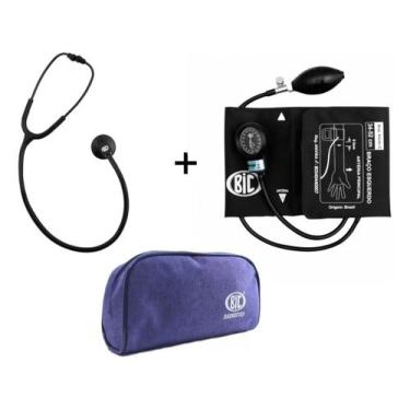 Imagem de Esfigmomanometro Extra Grande 34x52cm + Esteto Standard Bic, Preto