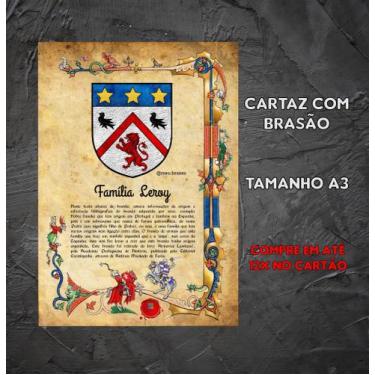Imagem de Brasão da familia Leroy ( no cartaz tamanho A3 ) - @meu.brasao