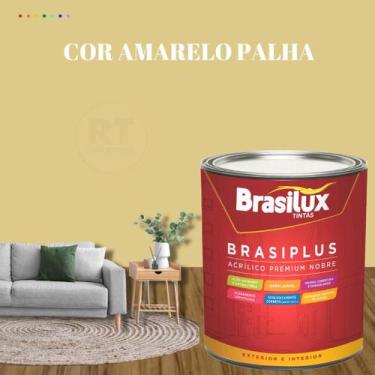 Imagem de Tinta de Parede Amarelo Brasiplus Fosca 800ml - BRASILUX, AMARELO PALH