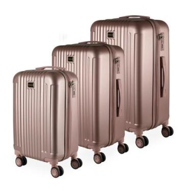 Imagem de Kit Conjunto avião Anac 3 Malas viagem cadeado Trava Tsa Pequena 10kg,