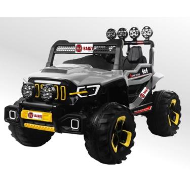 Imagem de Carro Elétrico Jipe Elétrico Infantil 2 lugares 12V 4 Motores Cinza com Sons e Luzes BARZI MOTORS