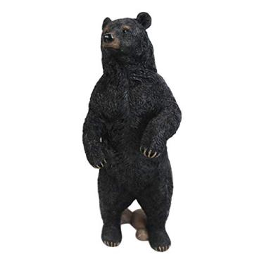 Imagem de Ebros Realistic Rustic Forest Standing Black Bear Statue 12.25" Tall Wildlife Animal Bears Western Cabin Lodge Decor Figurine As Garden Patio and Home Accent Centerpiece