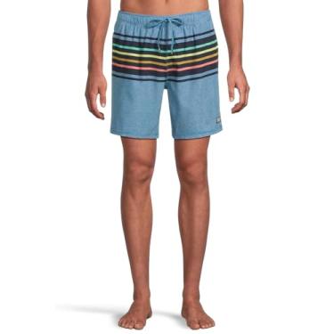 Imagem de SAXX UNDERWEAR Oh Buoy masculina 2 em 1 18 cm Volley, Listras ousadas/azul lago, M