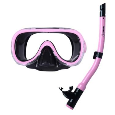 Imagem de Fun Dive Kit de Mergulho Búzios Infantil, Máscara e Snorkel, Preto e Rosa, PVC Macio, Vidro Temperado, para Crianças 8-15 Anos, com Válvula de Esgotamento (Preto/Rosa)
