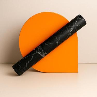 Imagem de Papel De Parede Adesivo Granilite 60cm 4.5m Marmore Preto - FWB